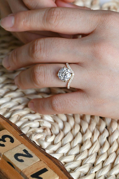Marquise Cut Cluster Styled Lab Grown Diamond Engagement Ring