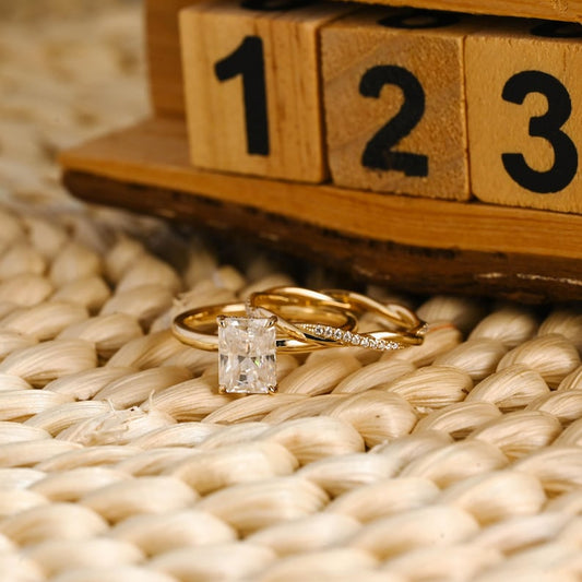 Marquise Cut Cluster Styled Lab Grown Diamond Bridal Ring Set