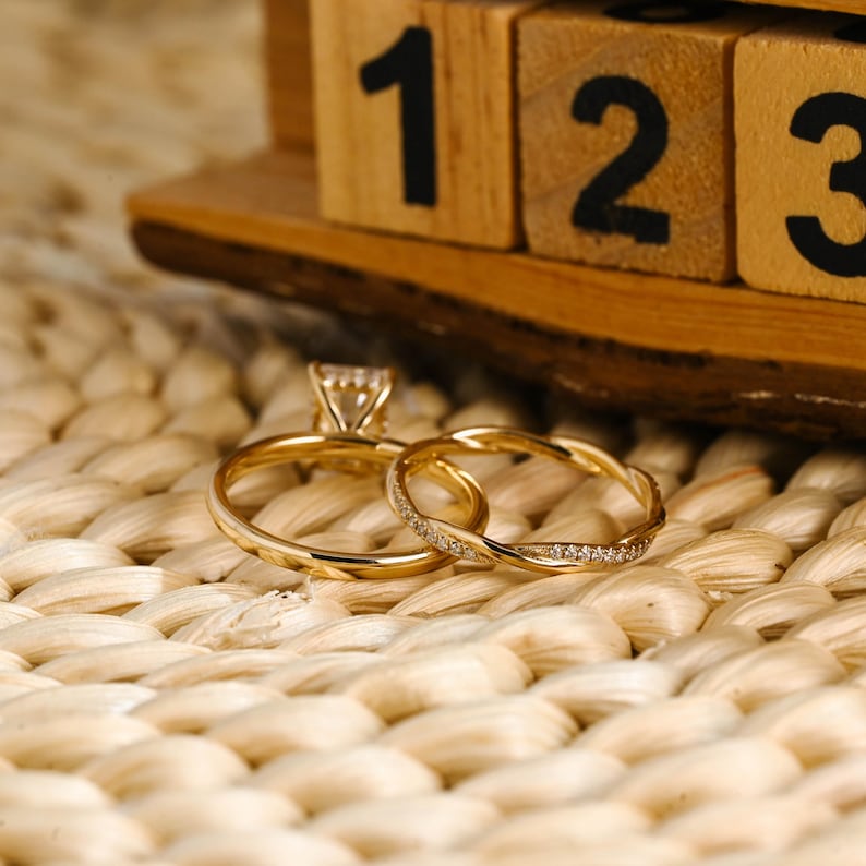 Marquise Cut Cluster Styled Lab Grown Diamond Bridal Ring Set