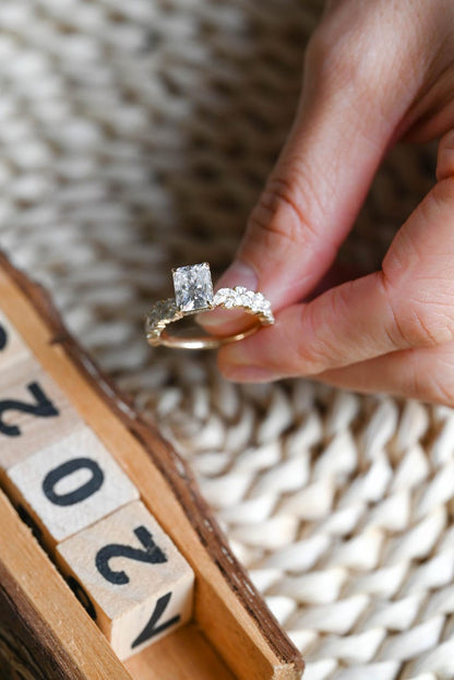 Marquise Cut Cluster Styled Lab Grown Diamond Engagement Ring