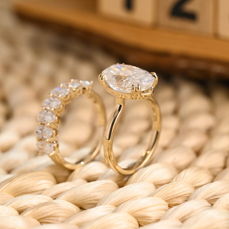 Marquise Cut Cluster Styled Lab Grown Diamond Bridal Ring Set