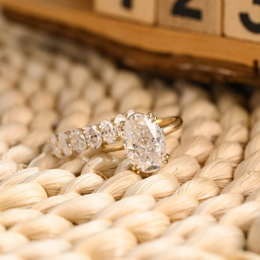Marquise Cut Cluster Styled Lab Grown Diamond Bridal Ring Set
