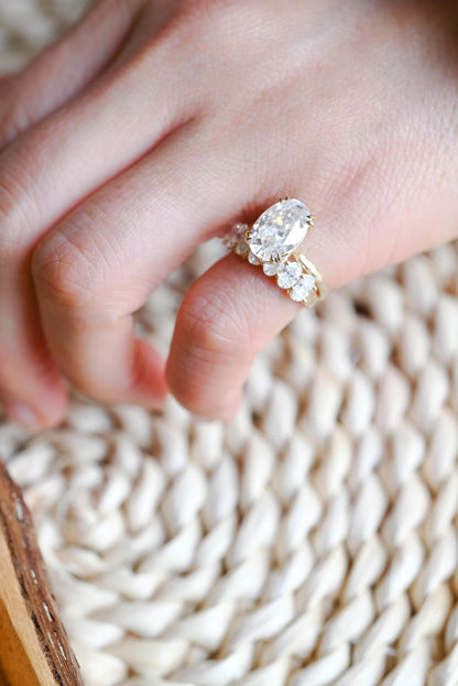 Marquise Cut Cluster Styled Lab Grown Diamond Bridal Ring Set