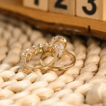 Marquise Cut Cluster Styled Lab Grown Diamond Bridal Ring Set