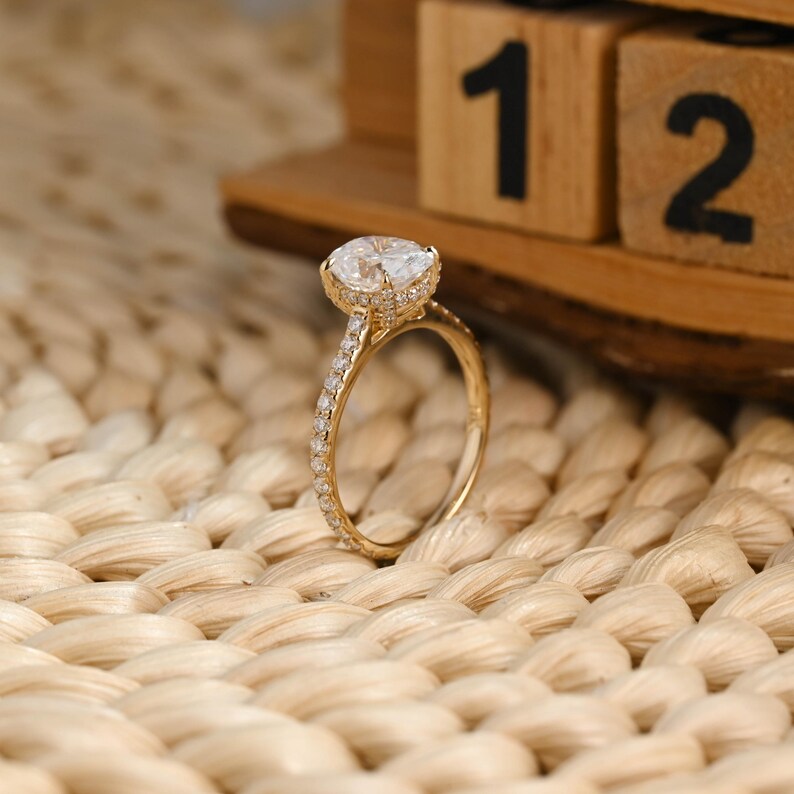 Marquise Cut Cluster Styled Lab Grown Diamond Engagement Ring