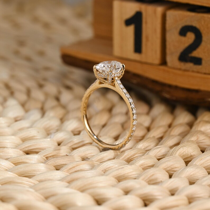 Marquise Cut Cluster Styled Lab Grown Diamond Engagement Ring