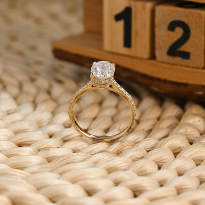 Marquise Cut Cluster Styled Lab Grown Diamond Engagement Ring