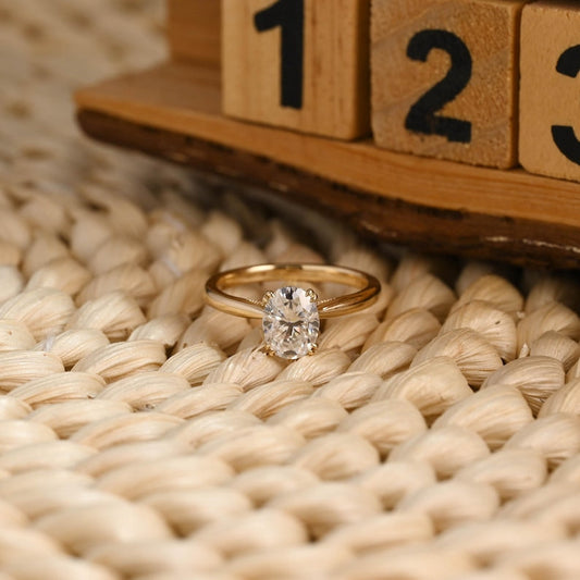 Marquise Cut Cluster Styled Lab Grown Diamond Engagement Ring