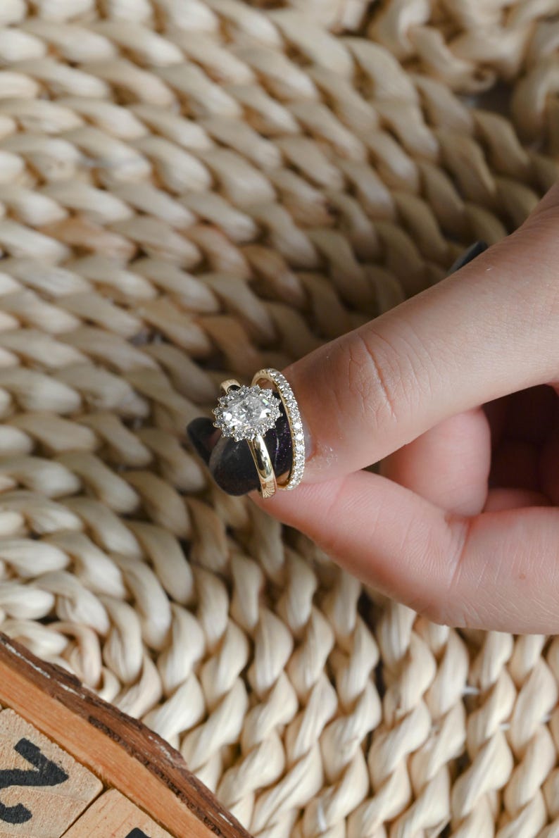 Marquise Cut Cluster Styled Lab Grown Diamond Bridal Ring Set