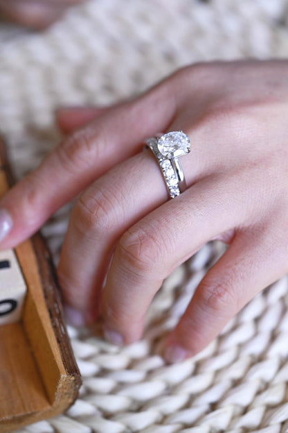 Marquise Cut Cluster Styled Lab Grown Diamond Bridal Ring Set