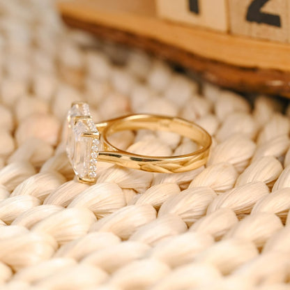 Marquise Cut Cluster Styled Lab Grown Diamond Engagement Ring