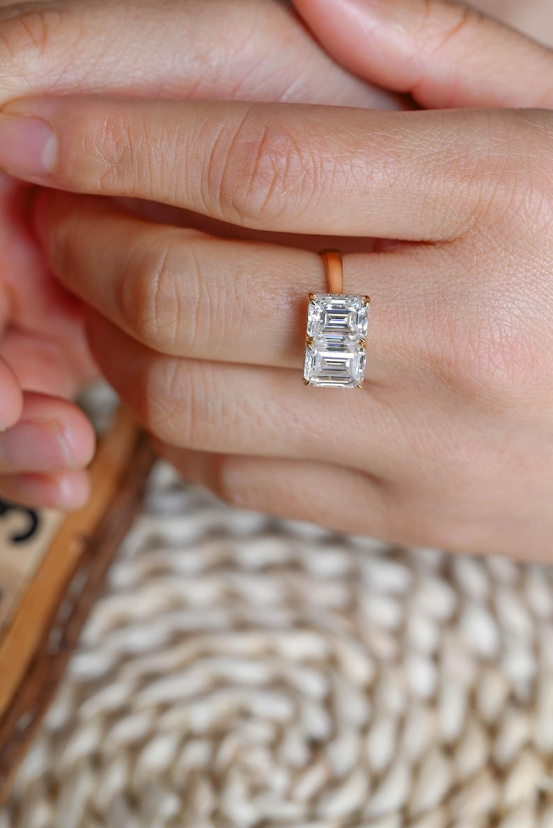 Marquise Cut Cluster Styled Lab Grown Diamond Engagement Ring
