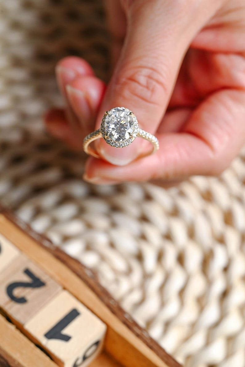 Marquise Cut Cluster Styled Lab Grown Diamond Engagement Ring