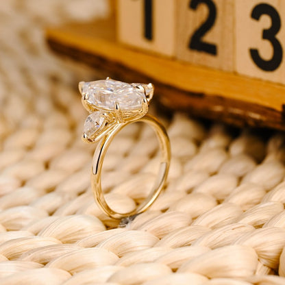Marquise Cut Cluster Styled Lab Grown Diamond Engagement Ring