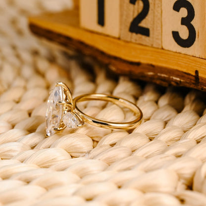 Marquise Cut Cluster Styled Lab Grown Diamond Engagement Ring