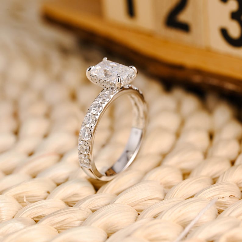 Marquise Cut Cluster Styled Lab Grown Diamond Engagement Ring