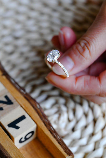 Marquise Cut Cluster Styled Lab Grown Diamond Engagement Ring