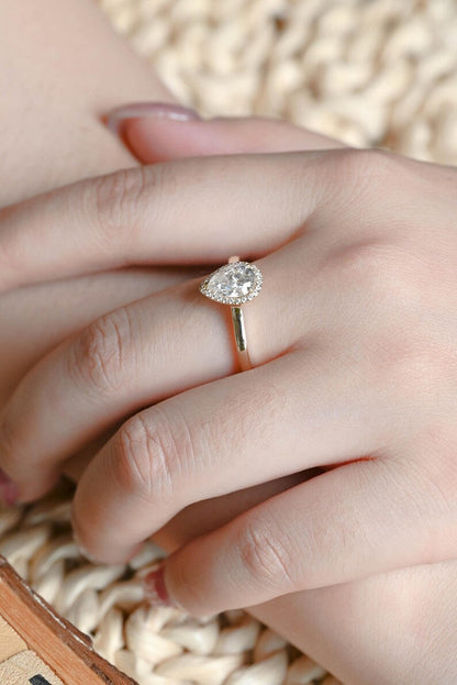 Marquise Cut Cluster Styled Lab Grown Diamond Engagement Ring