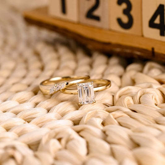 Marquise Cut Cluster Styled Lab Grown Diamond Bridal Ring Set