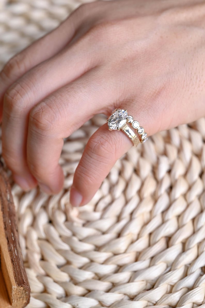 Marquise Cut Cluster Styled Lab Grown Diamond Bridal Ring Set