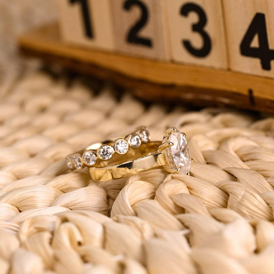 Marquise Cut Cluster Styled Lab Grown Diamond Bridal Ring Set
