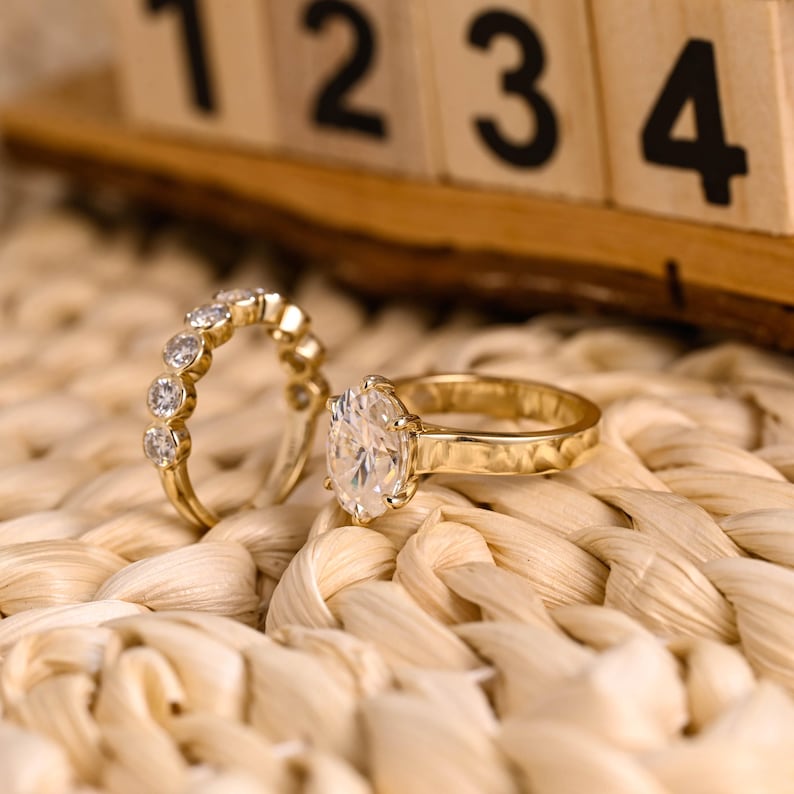Marquise Cut Cluster Styled Lab Grown Diamond Bridal Ring Set