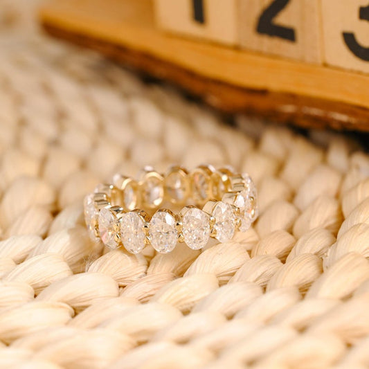 Marquise Cut Cluster Styled Lab Grown Wedding Band