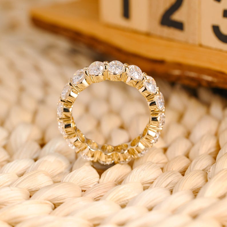 Marquise Cut Cluster Styled Lab Grown Wedding Band