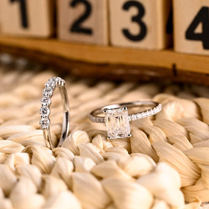 Marquise Cut Cluster Styled Lab Grown Diamond Bridal Ring Set