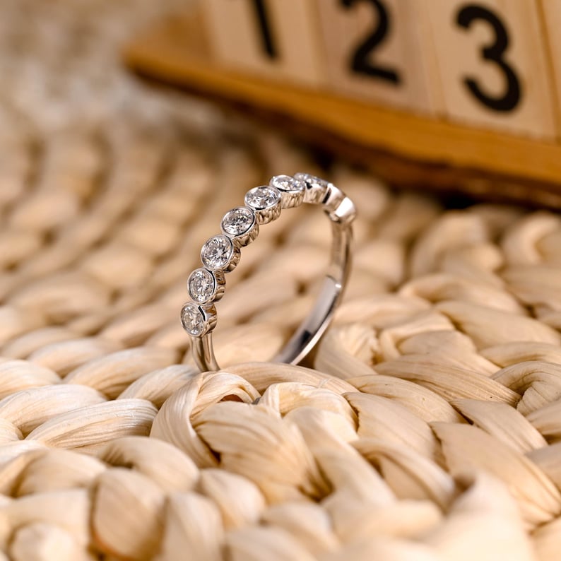 Marquise Cut Cluster Styled Lab Grown Wedding Band