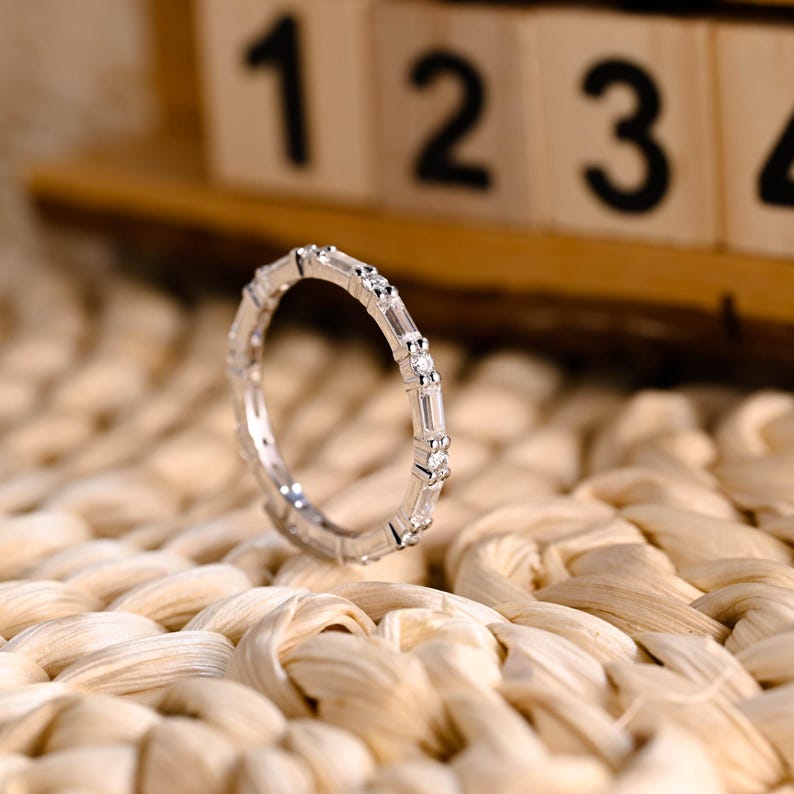 Marquise Cut Cluster Styled Lab Grown Wedding Band