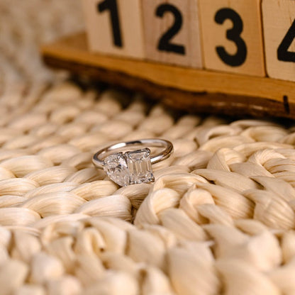 Marquise Cut Cluster Styled Lab Grown Diamond Engagement Ring