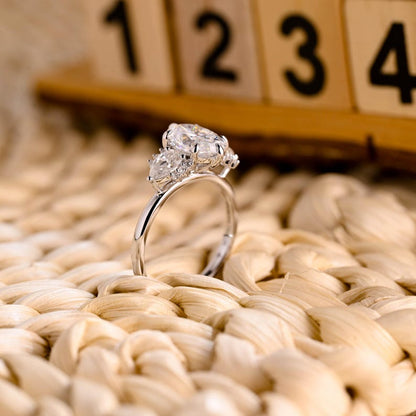 Marquise Cut Cluster Styled Lab Grown Diamond Engagement Ring