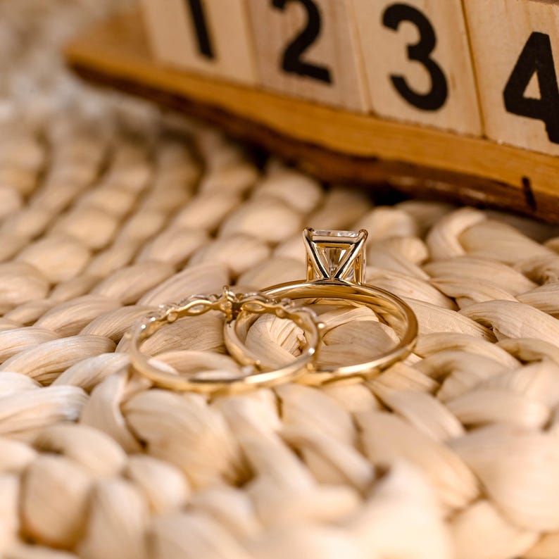 Marquise Cut Cluster Styled Lab Grown Diamond Bridal Ring Set