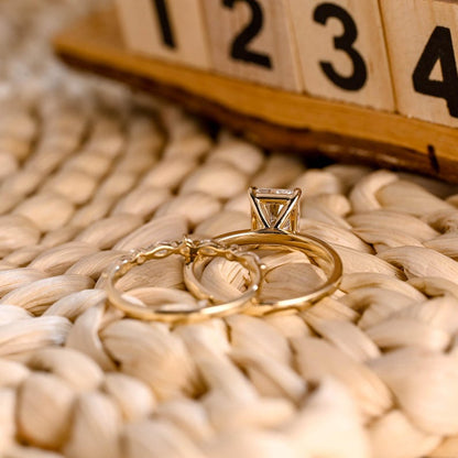 Marquise Cut Cluster Styled Lab Grown Diamond Bridal Ring Set
