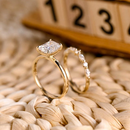 Marquise Cut Cluster Styled Lab Grown Diamond Bridal Ring Set