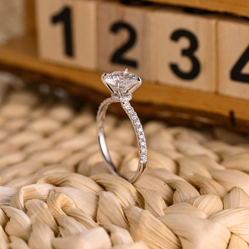 Marquise Cut Cluster Styled Lab Grown Diamond Engagement Ring