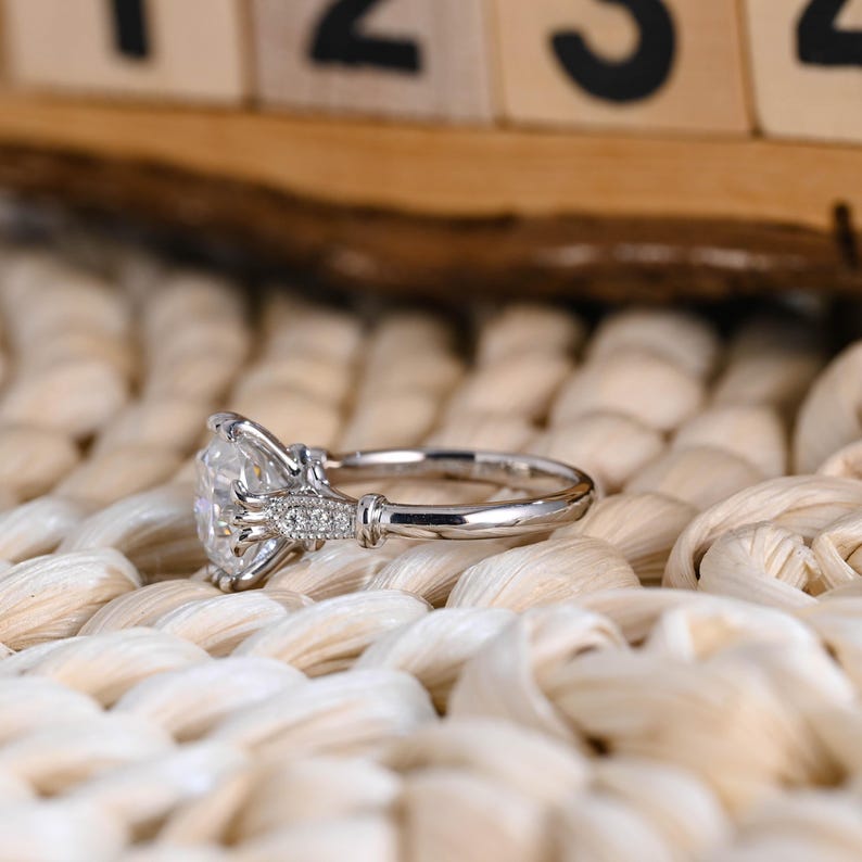 Marquise Cut Cluster Styled Lab Grown Diamond Engagement Ring