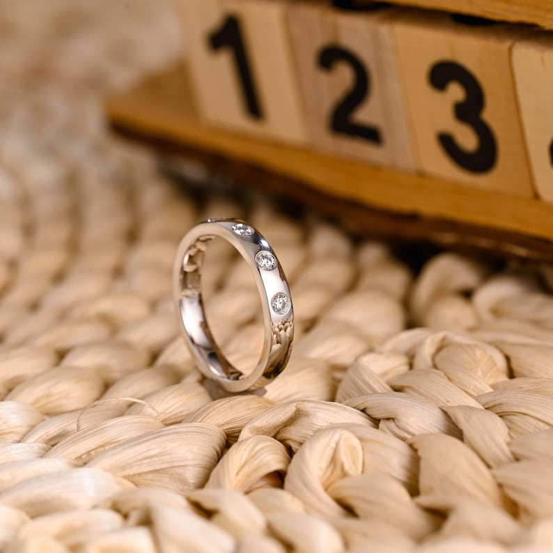 Marquise Cut Cluster Styled Lab Grown Wedding Band