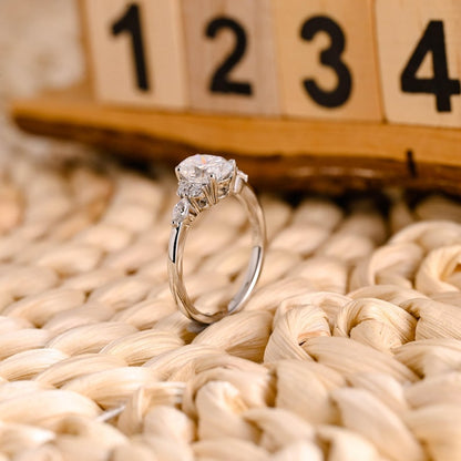 Marquise Cut Cluster Styled Lab Grown Diamond Engagement Ring