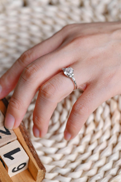 Marquise Cut Cluster Styled Lab Grown Diamond Engagement Ring