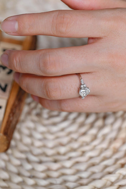 Marquise Cut Cluster Styled Lab Grown Diamond Engagement Ring