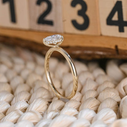 Marquise Cut Cluster Styled Lab Grown Diamond Engagement Ring