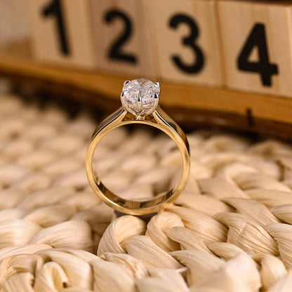 Marquise Cut Cluster Styled Lab Grown Diamond Engagement Ring