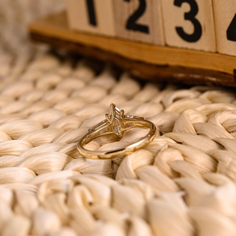 Marquise Cut Cluster Styled Lab Grown Diamond Engagement Ring