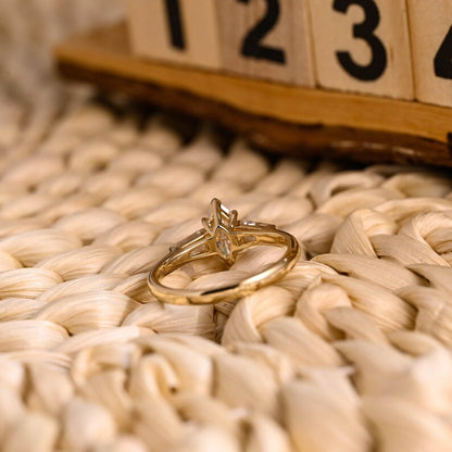 Marquise Cut Cluster Styled Lab Grown Diamond Engagement Ring