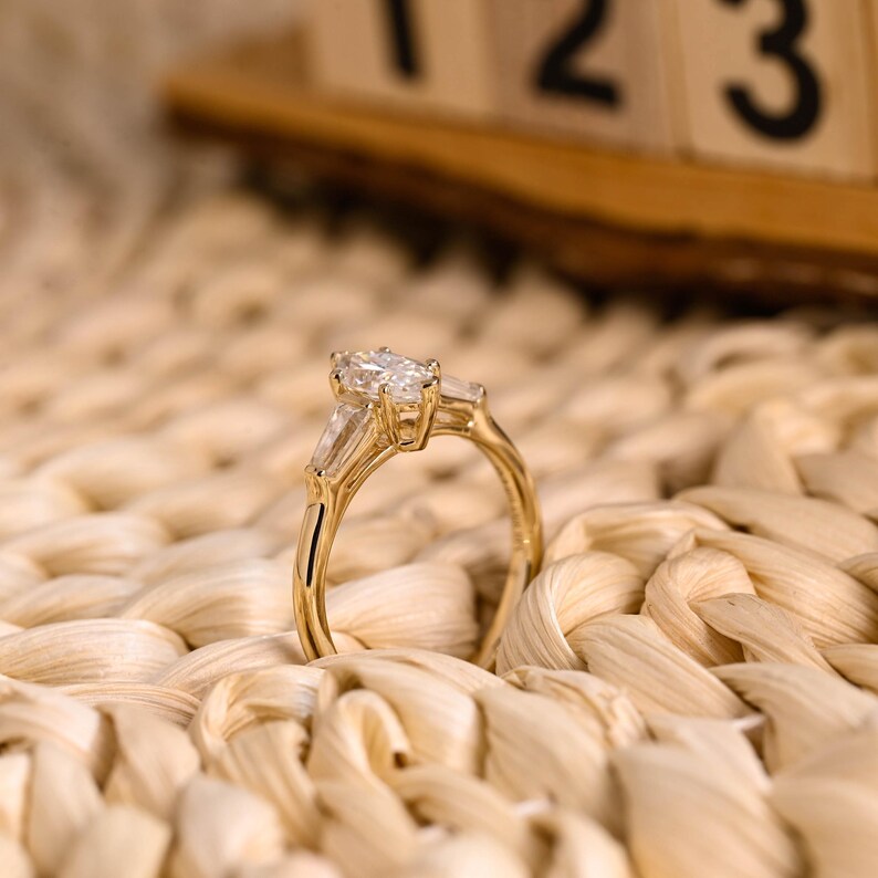 Marquise Cut Cluster Styled Lab Grown Diamond Engagement Ring