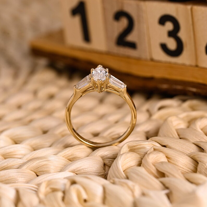Marquise Cut Cluster Styled Lab Grown Diamond Engagement Ring