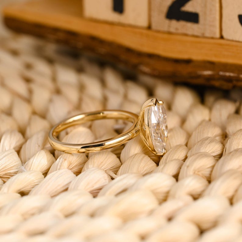 Marquise Cut Cluster Styled Lab Grown Diamond Engagement Ring