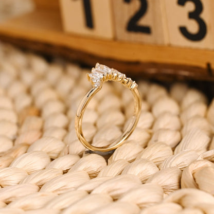 Marquise Cut Cluster Styled Lab Grown Wedding Band